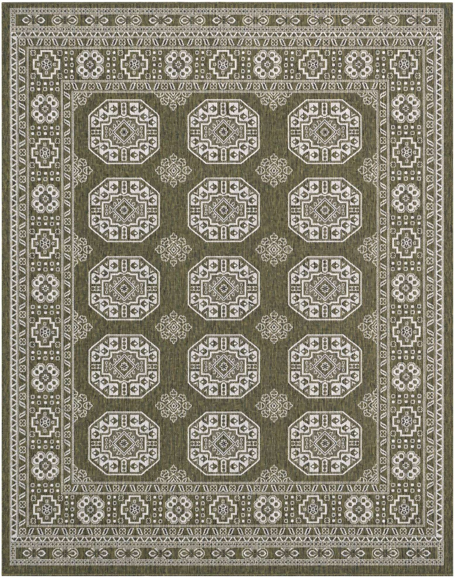 240cm x 305cm Easy-Clean Traditional Indoor / Outdoor Rug