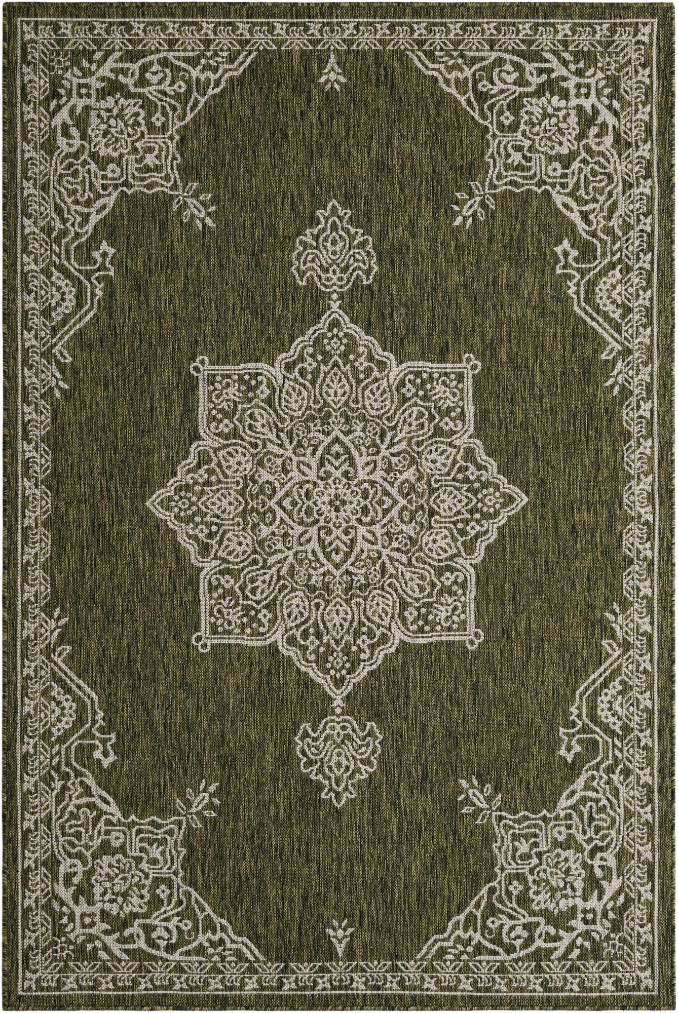 Primary image 5' 3 x 8'  Washable Traditional Indoor / Outdoor Rug