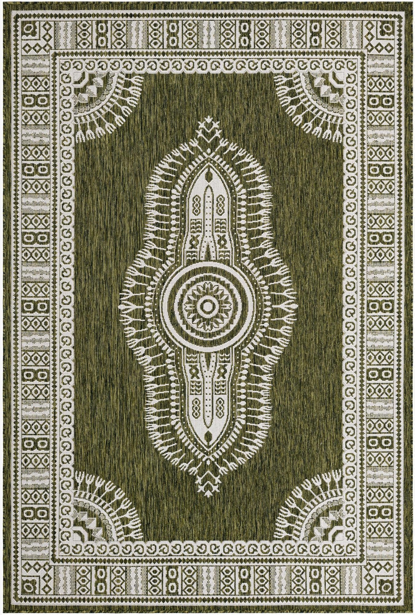 6' x 9'  Washable Traditional Indoor / Outdoor Rug