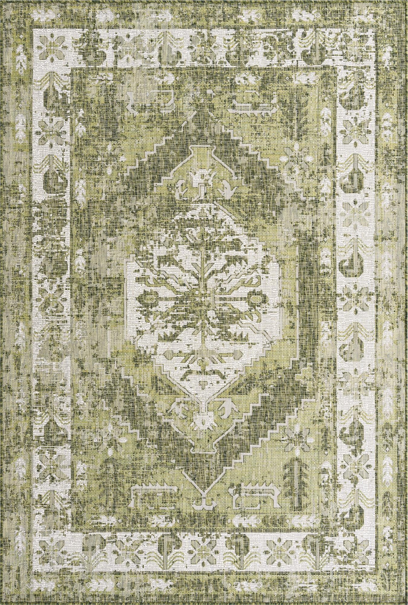 6' x 9'  Washable Traditional Indoor / Outdoor Rug