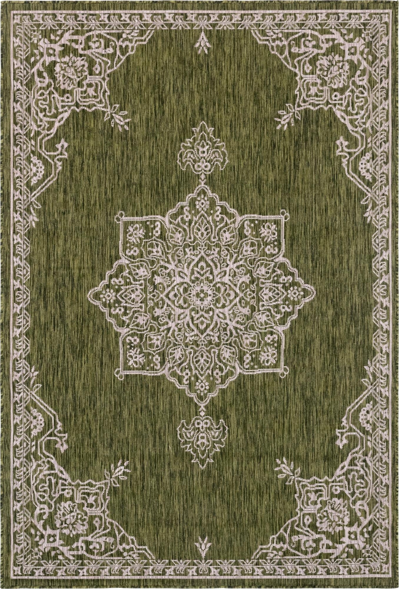 6' x 9'  Washable Traditional Indoor / Outdoor Rug