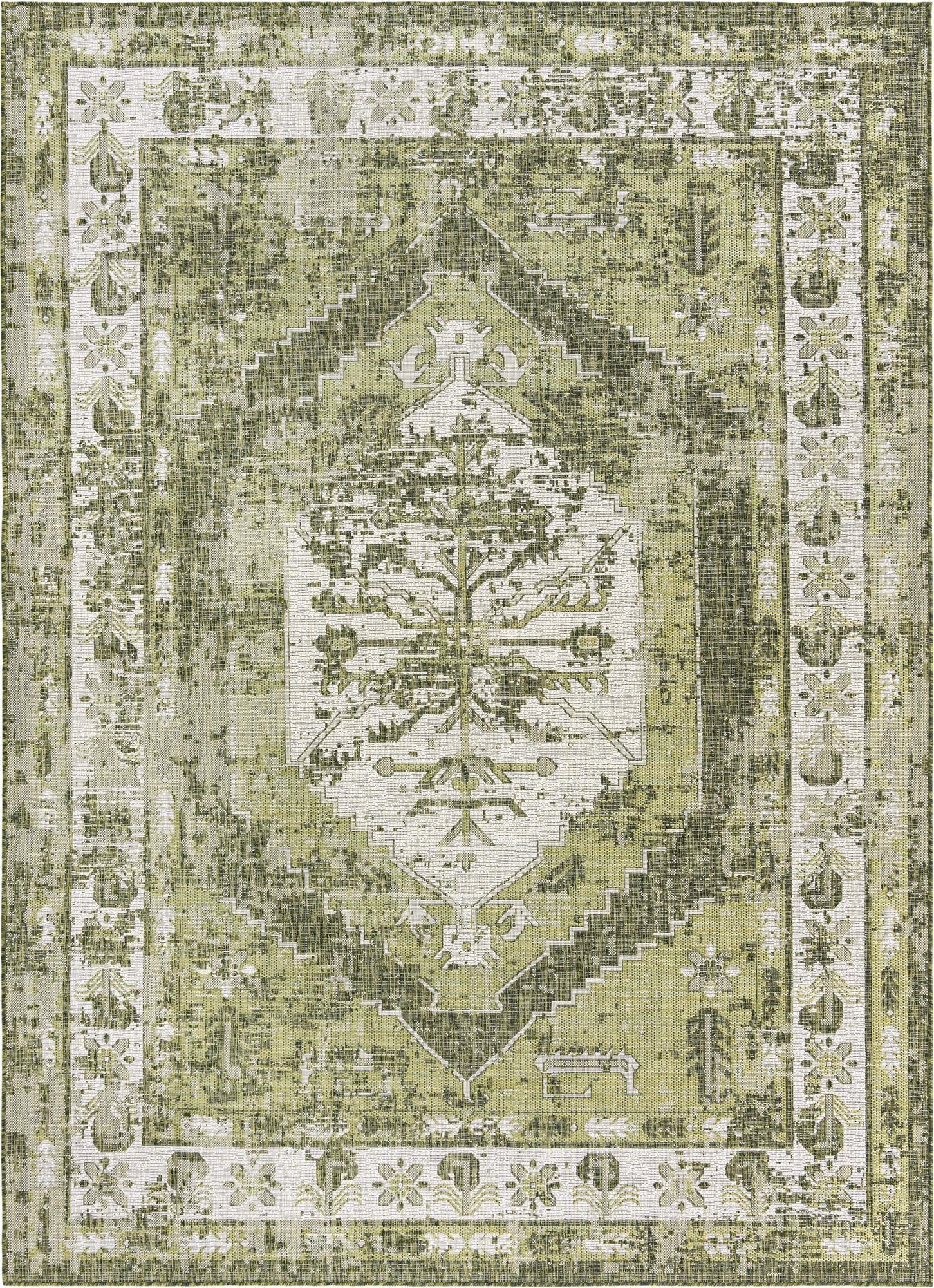 Primary image 7' 10 x 11'  Washable Traditional Indoor / Outdoor Rug