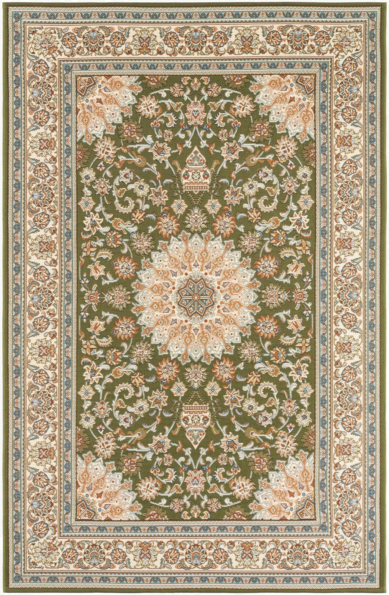 5' 3 x 8'  Washable Traditional Indoor / Outdoor Rug