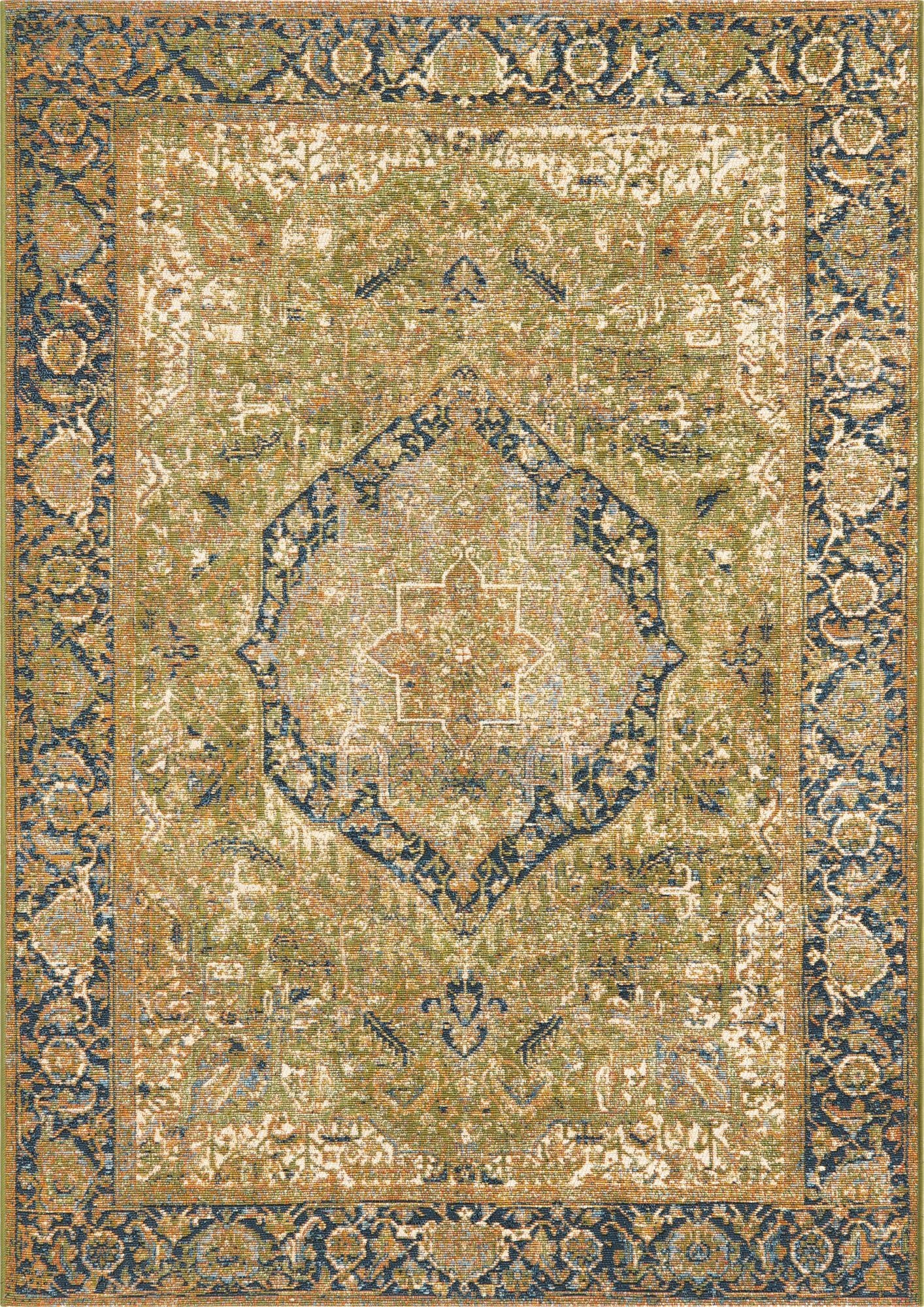 5' 3 x 8'  Washable Traditional Indoor / Outdoor Rug