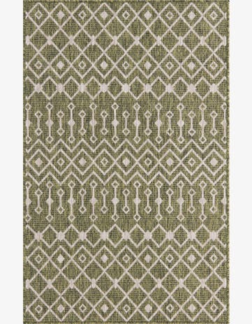 Green Easy-Clean Trellis Indoor / Outdoor Rug