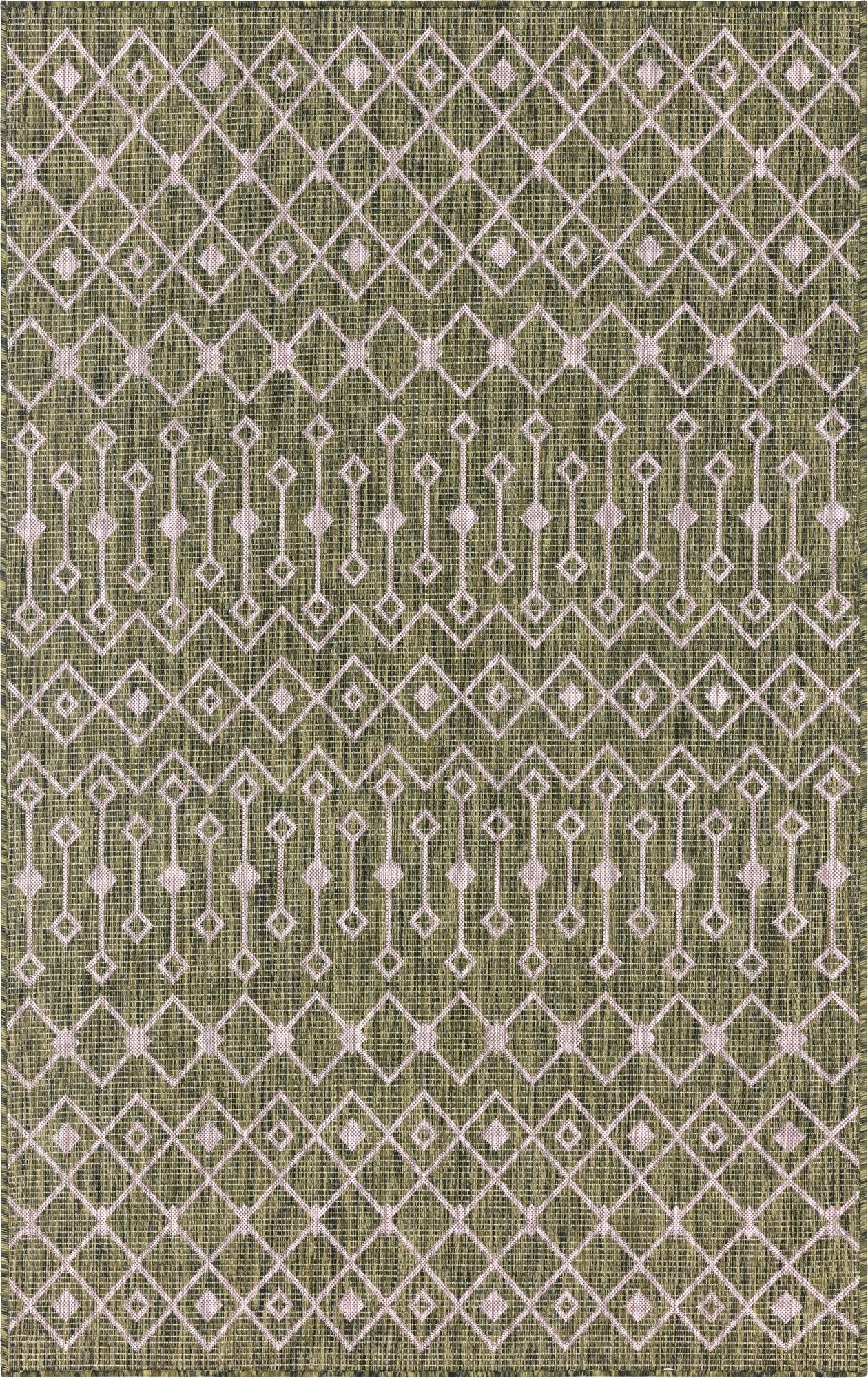 Primary image 5' 3 x 8'  Washable Trellis Indoor / Outdoor Rug