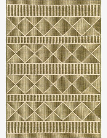 Green Easy-Clean Trellis Indoor / Outdoor Rug