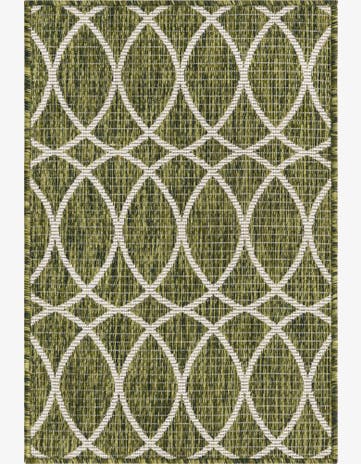 Green Easy-Clean Trellis Indoor / Outdoor Rug