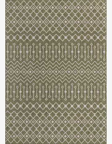 Green Easy-Clean Trellis Indoor / Outdoor Rug
