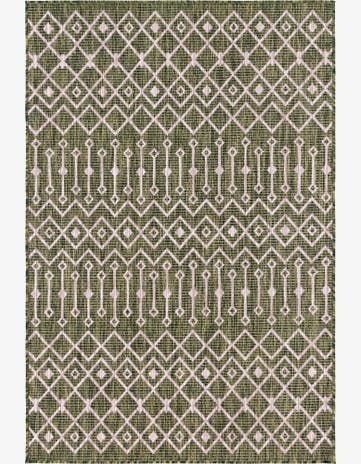 Green Easy-Clean Trellis Indoor / Outdoor Rug