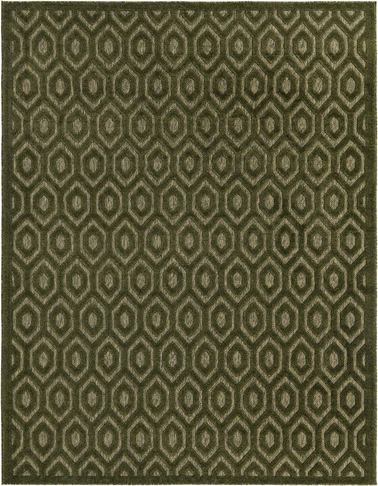 Detail image of 9' x 12' Easy-Clean Trellis Textured Indoor / Outdoor Rug