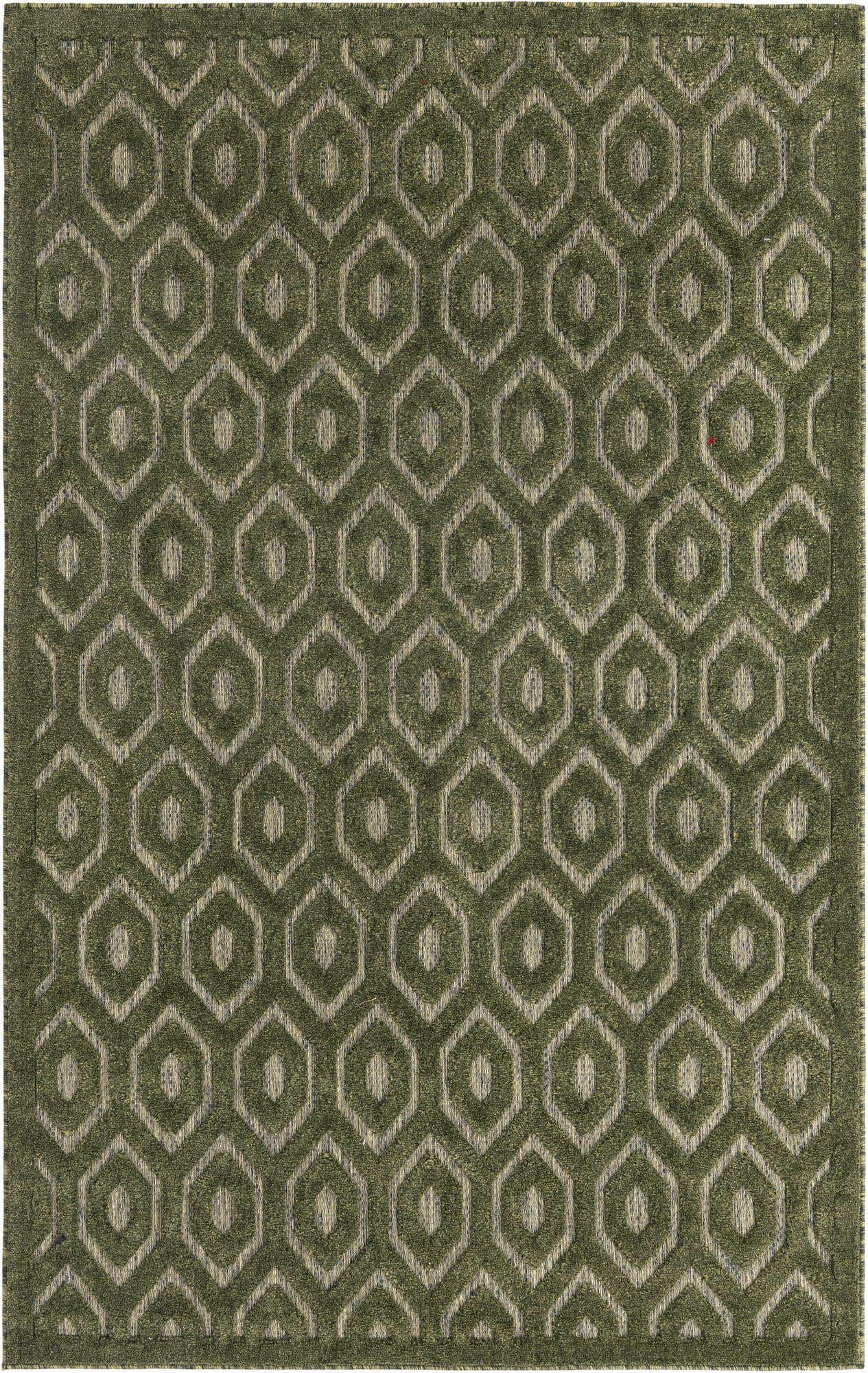 5' 3 x 8' Easy-Clean Trellis Textured Indoor / Outdoor Rug