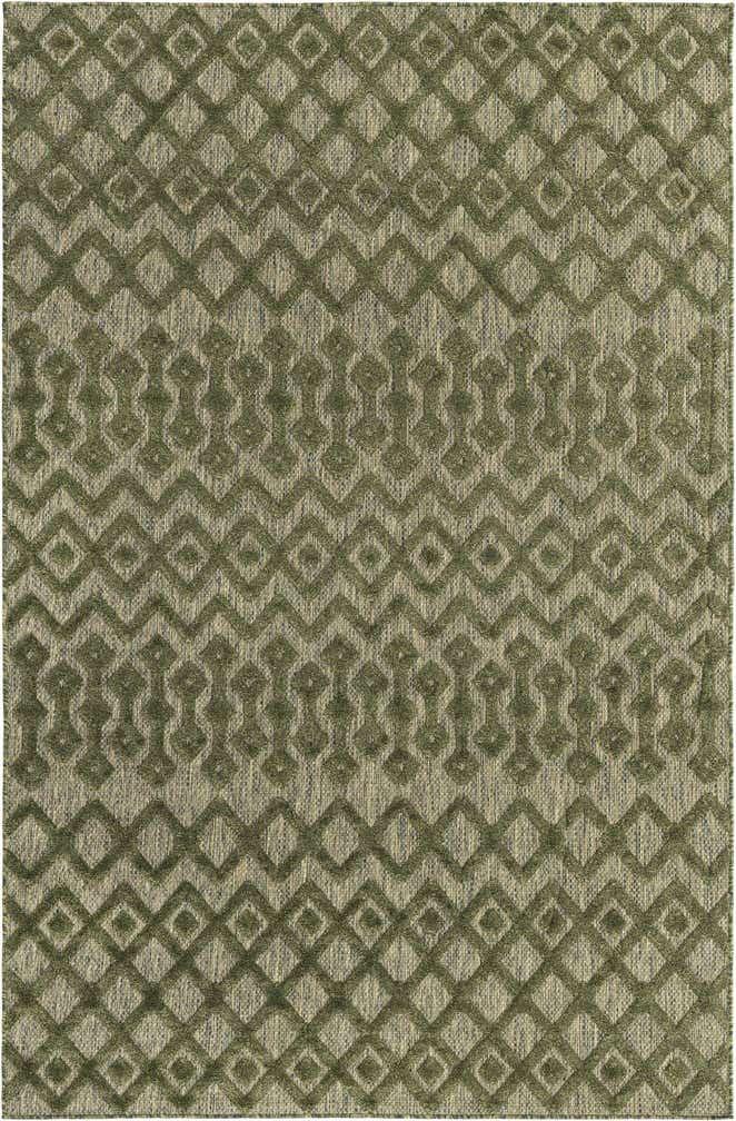 6' x 9' Easy-Clean Trellis Textured Indoor / Outdoor Rug