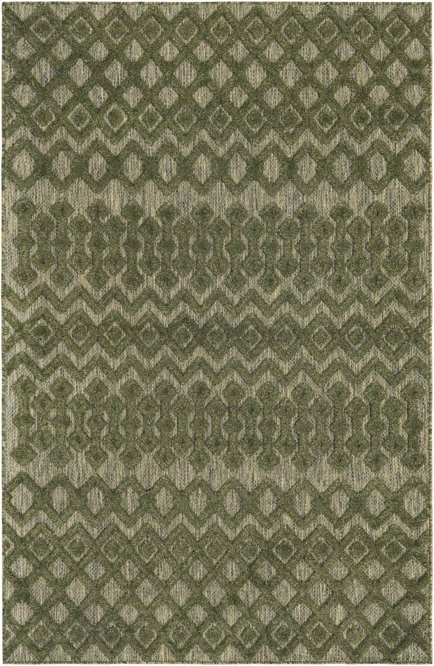 Detail image of 5' 3 x 8' Easy-Clean Trellis Textured Indoor / Outdoor Rug