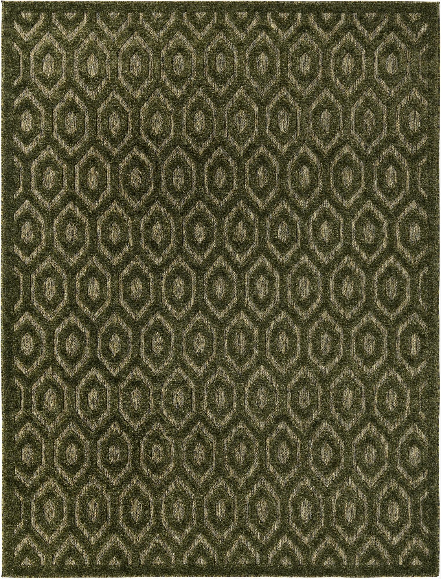 7' 10 x 10'  Washable Trellis Textured Indoor / Outdoor Rug