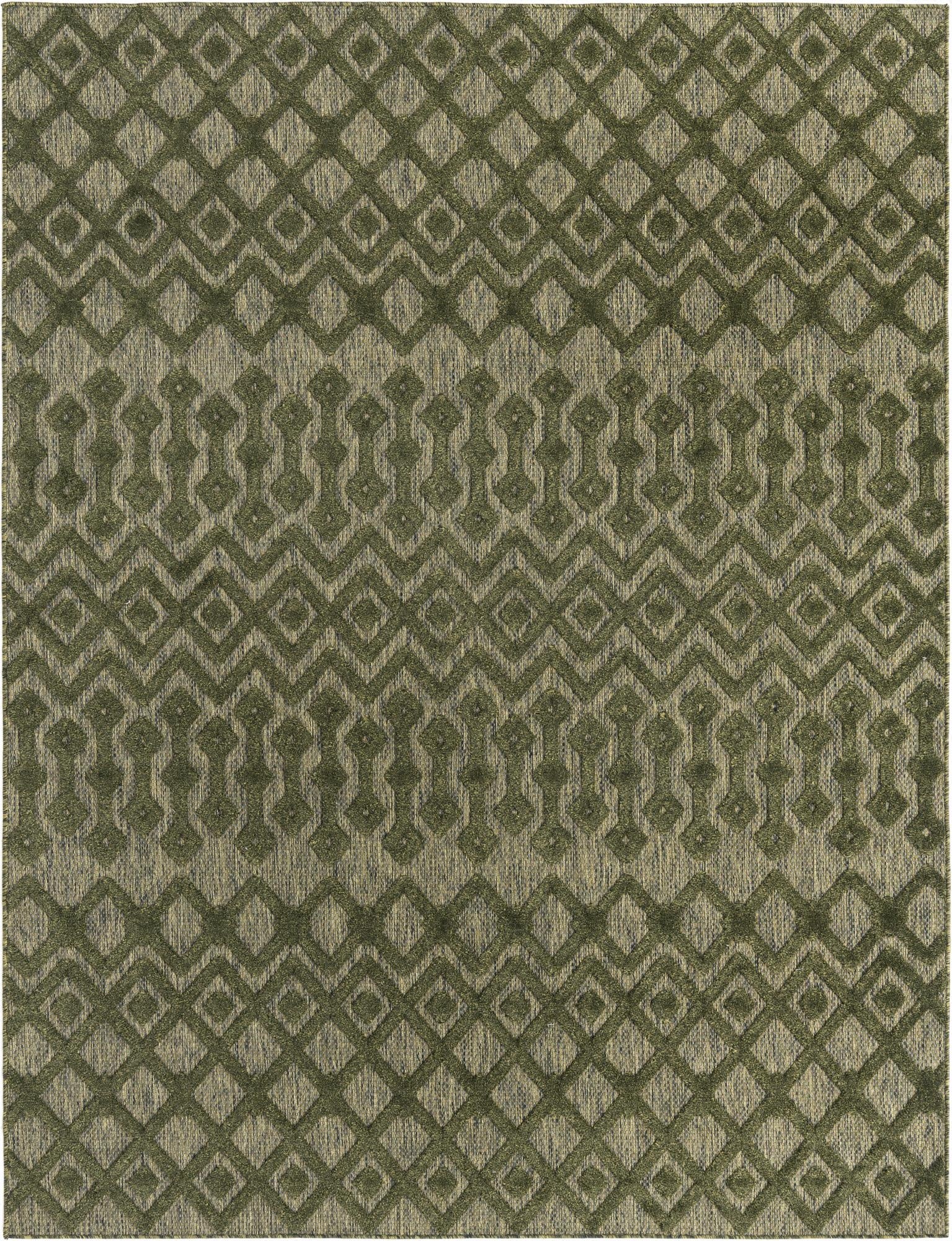 7' 10 x 10'  Washable Trellis Textured Indoor / Outdoor Rug