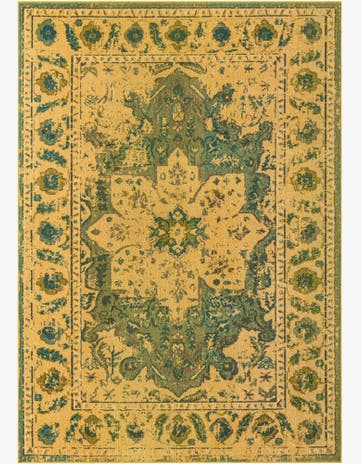 Green Washable Palazzo Rug
