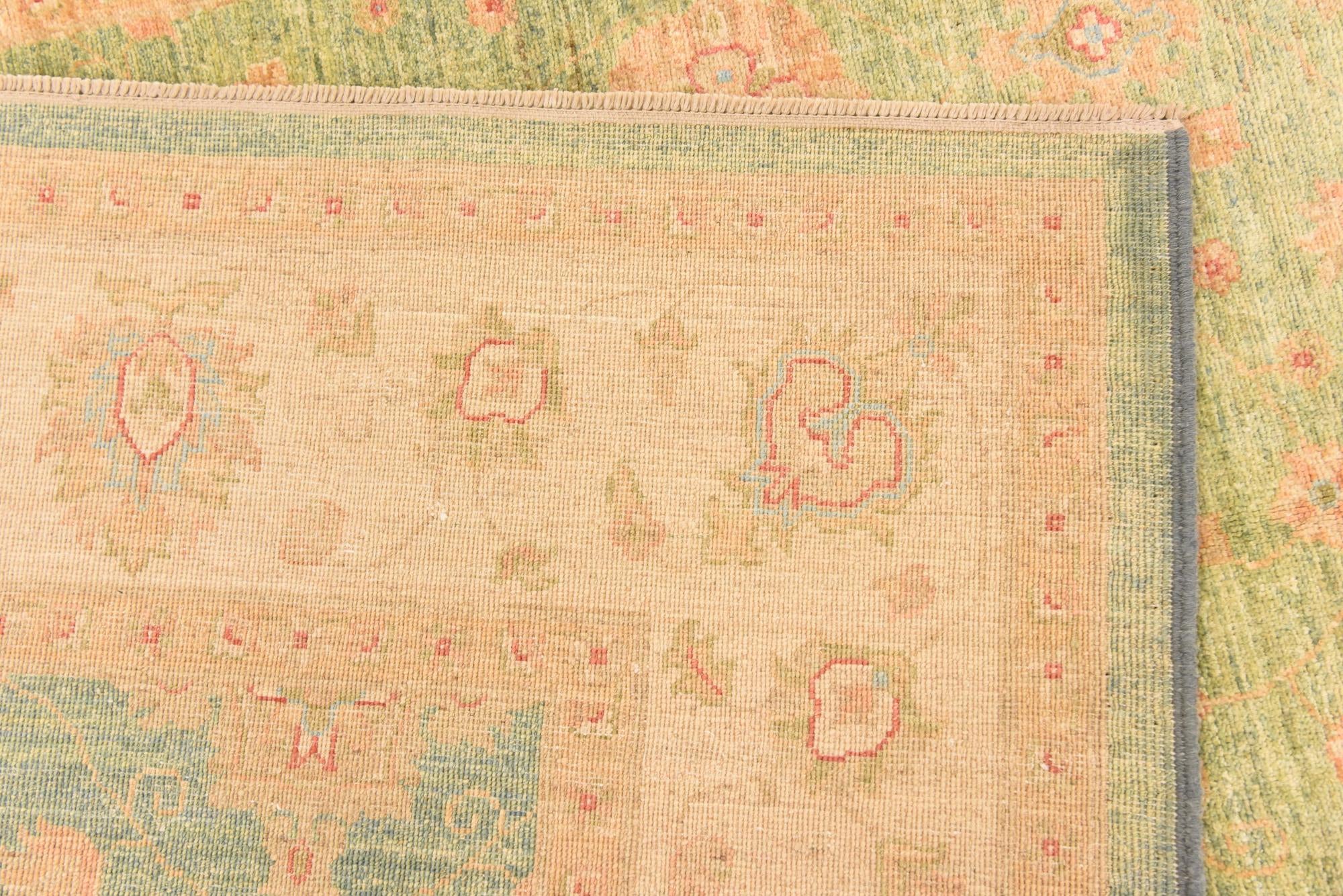 6' 9 x 8' 3 Hand Knotted Peshawar Ziegler Rug