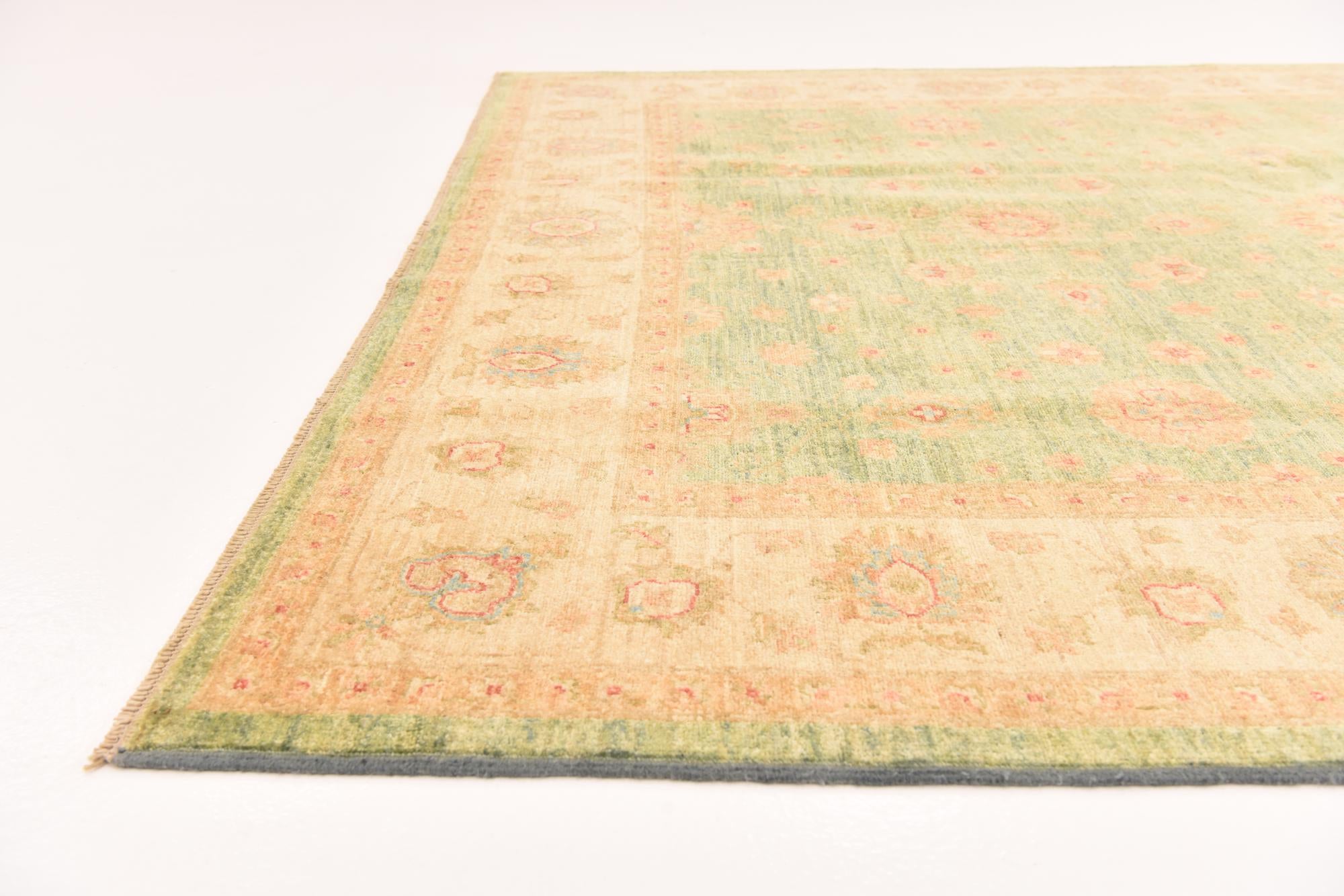 6' 9 x 8' 3 Hand Knotted Peshawar Ziegler Rug