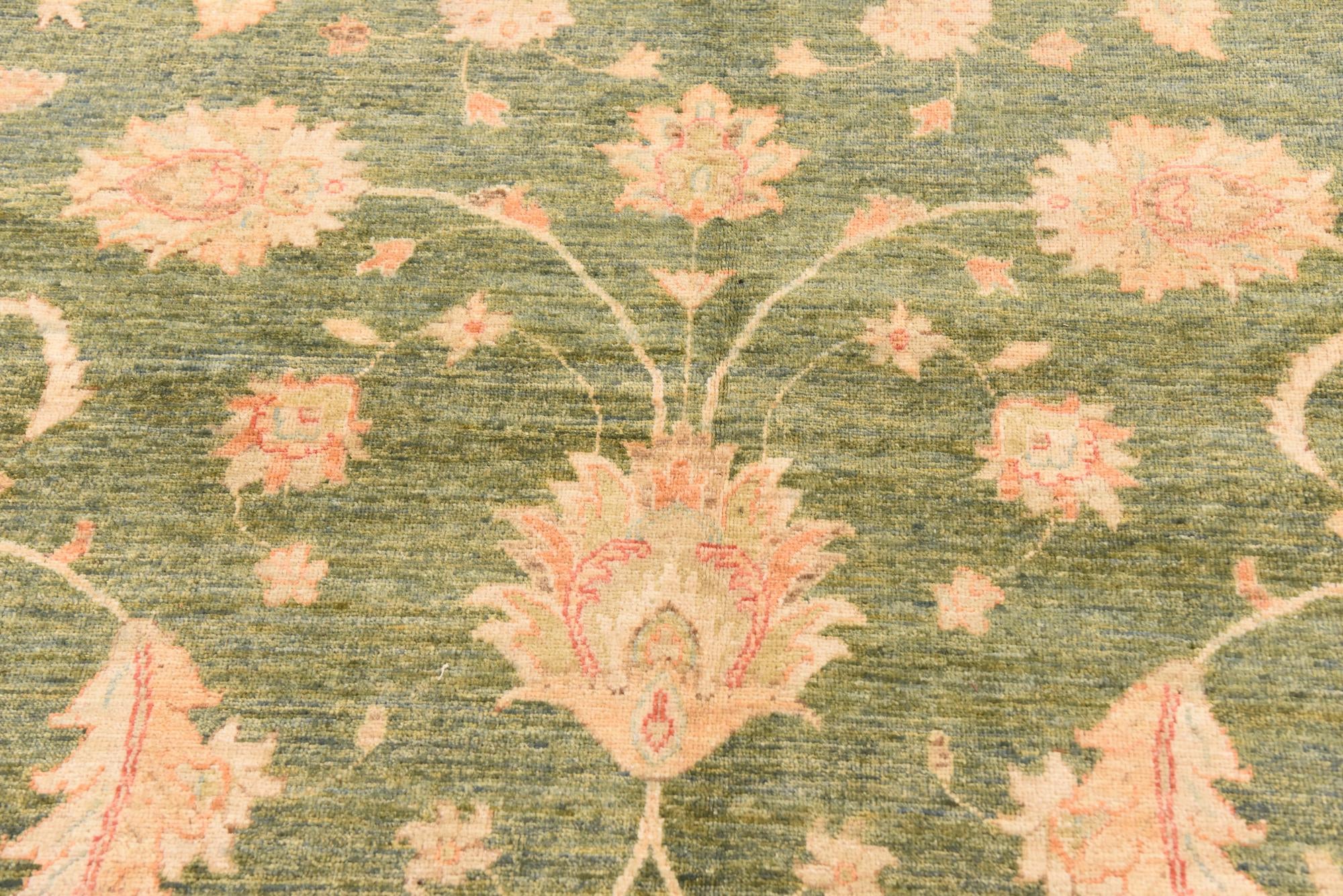 9' 11 x 12' 11 Hand Knotted Peshawar Ziegler Rug