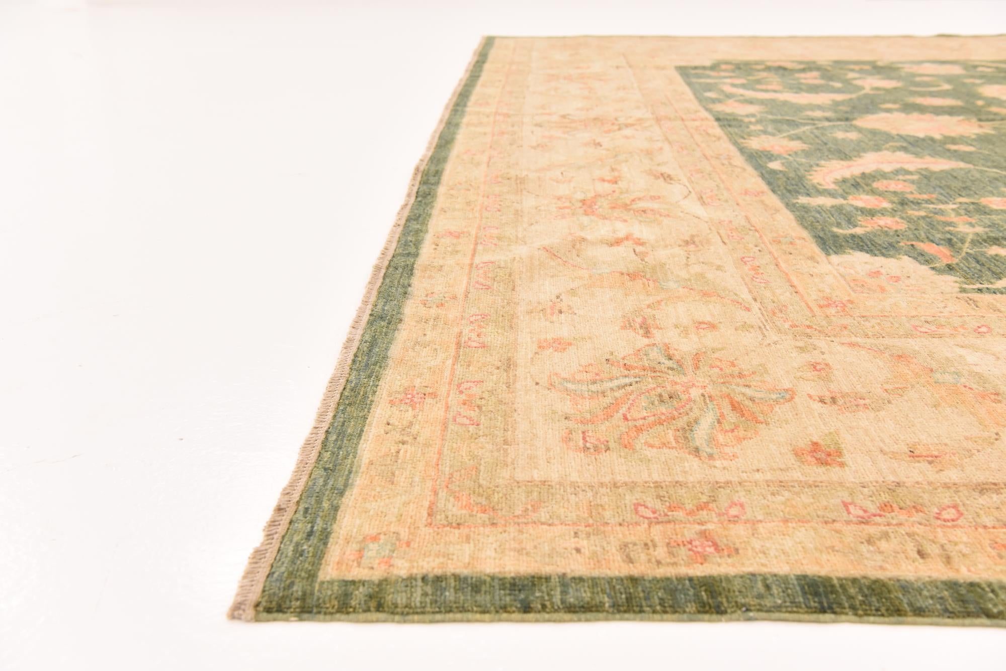 9' 11 x 12' 11 Hand Knotted Peshawar Ziegler Rug