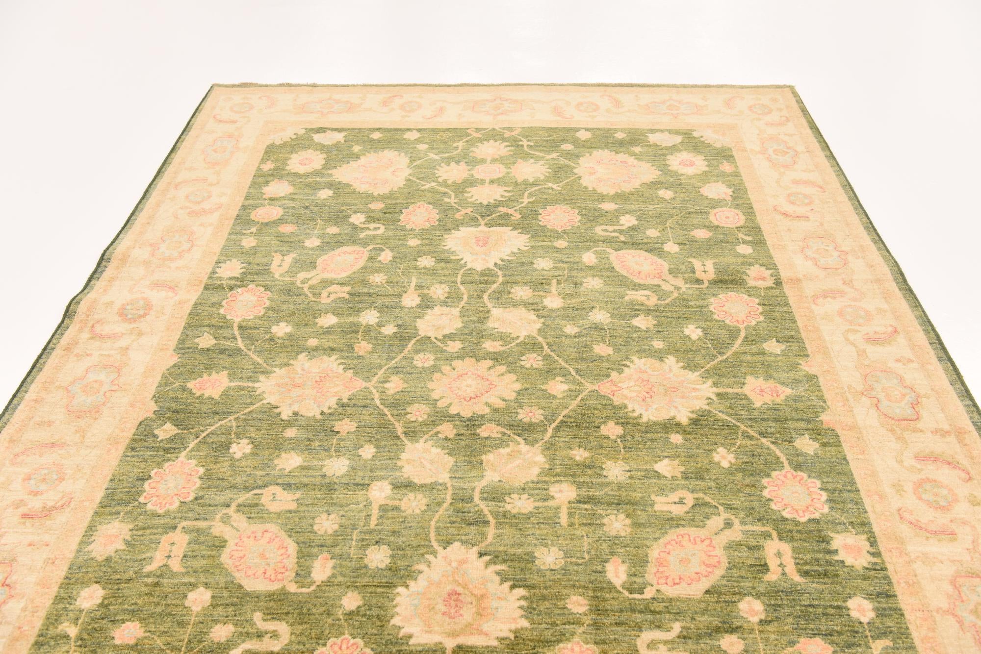 6' 9 x 10' 2 Hand Knotted Peshawar Ziegler Rug