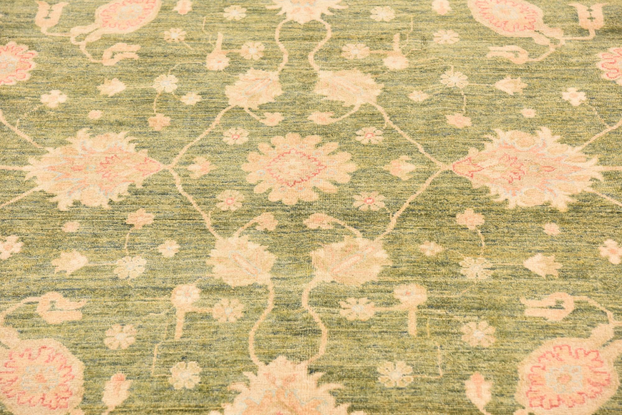 6' 9 x 10' 2 Hand Knotted Peshawar Ziegler Rug