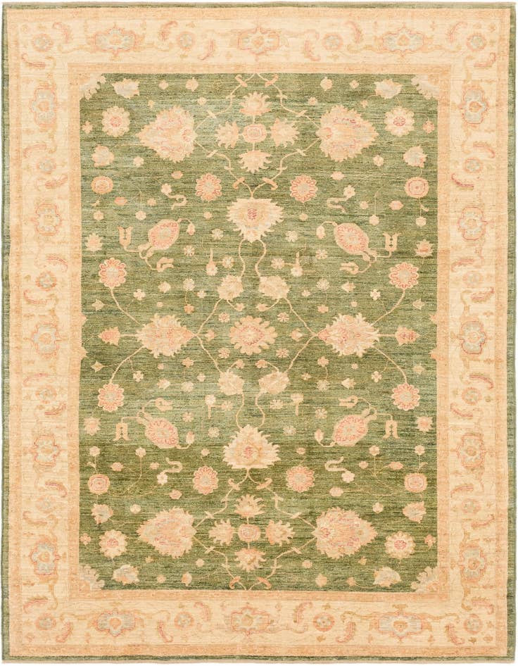 Detail image of 6' 9 x 10' 2 Hand Knotted Peshawar Ziegler Rug
