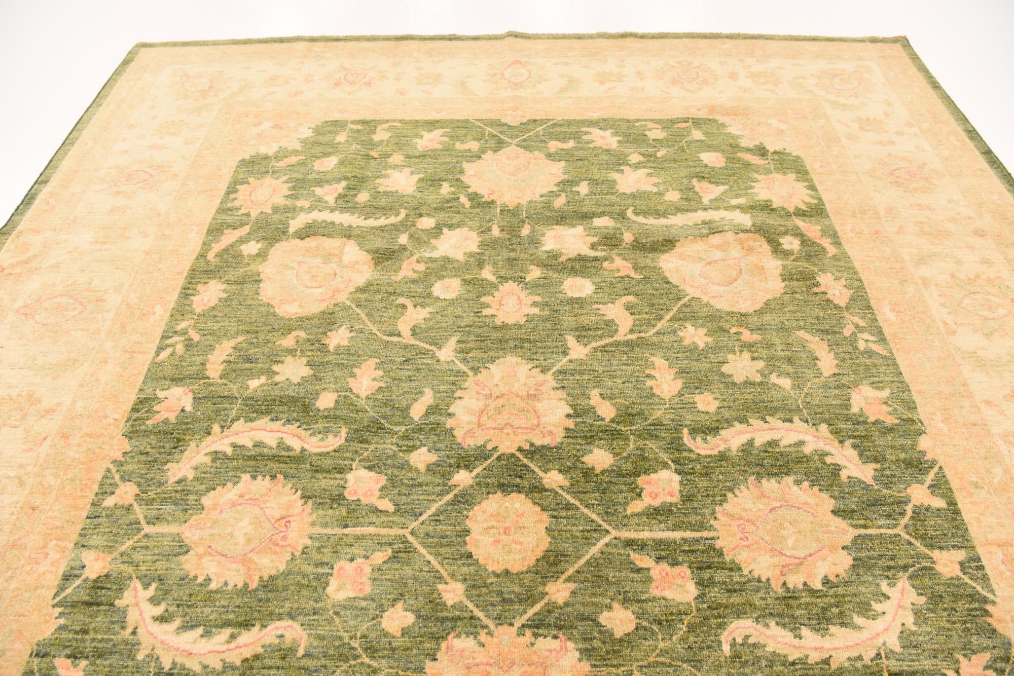 8' 3 x 11' 2 Hand Knotted Peshawar Ziegler Rug