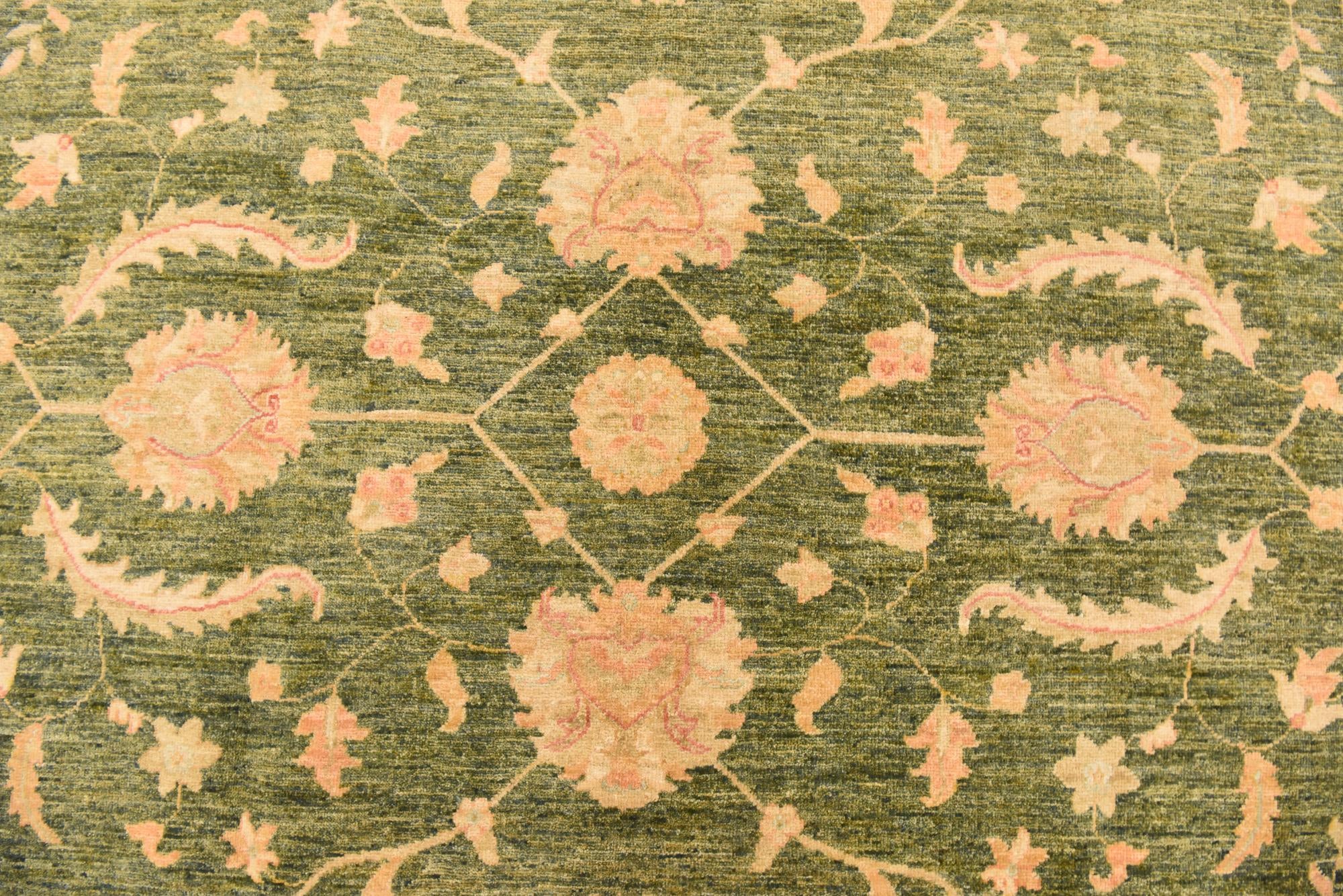 8' 3 x 11' 2 Hand Knotted Peshawar Ziegler Rug