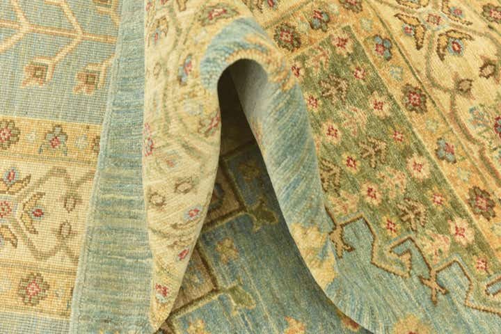 5' 8 x 8' Hand Knotted Peshawar Ziegler Rug