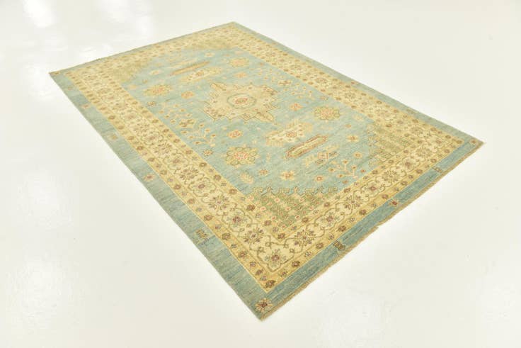Detail image of 5' 8 x 8' Hand Knotted Peshawar Ziegler Rug