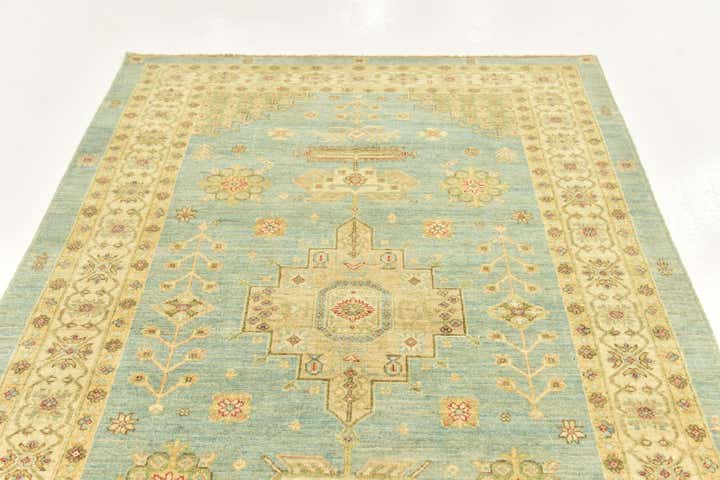 5' 8 x 8' Hand Knotted Peshawar Ziegler Rug