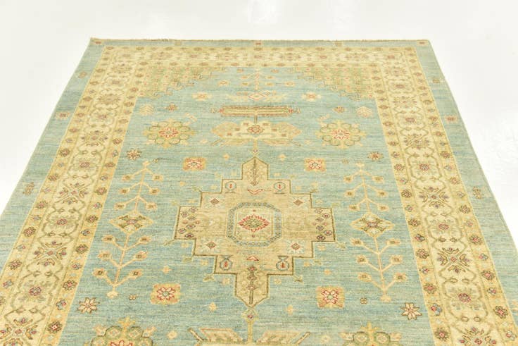 Detail image of 5' 8 x 8' Hand Knotted Peshawar Ziegler Rug