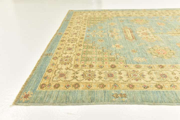 5' 8 x 8' Hand Knotted Peshawar Ziegler Rug