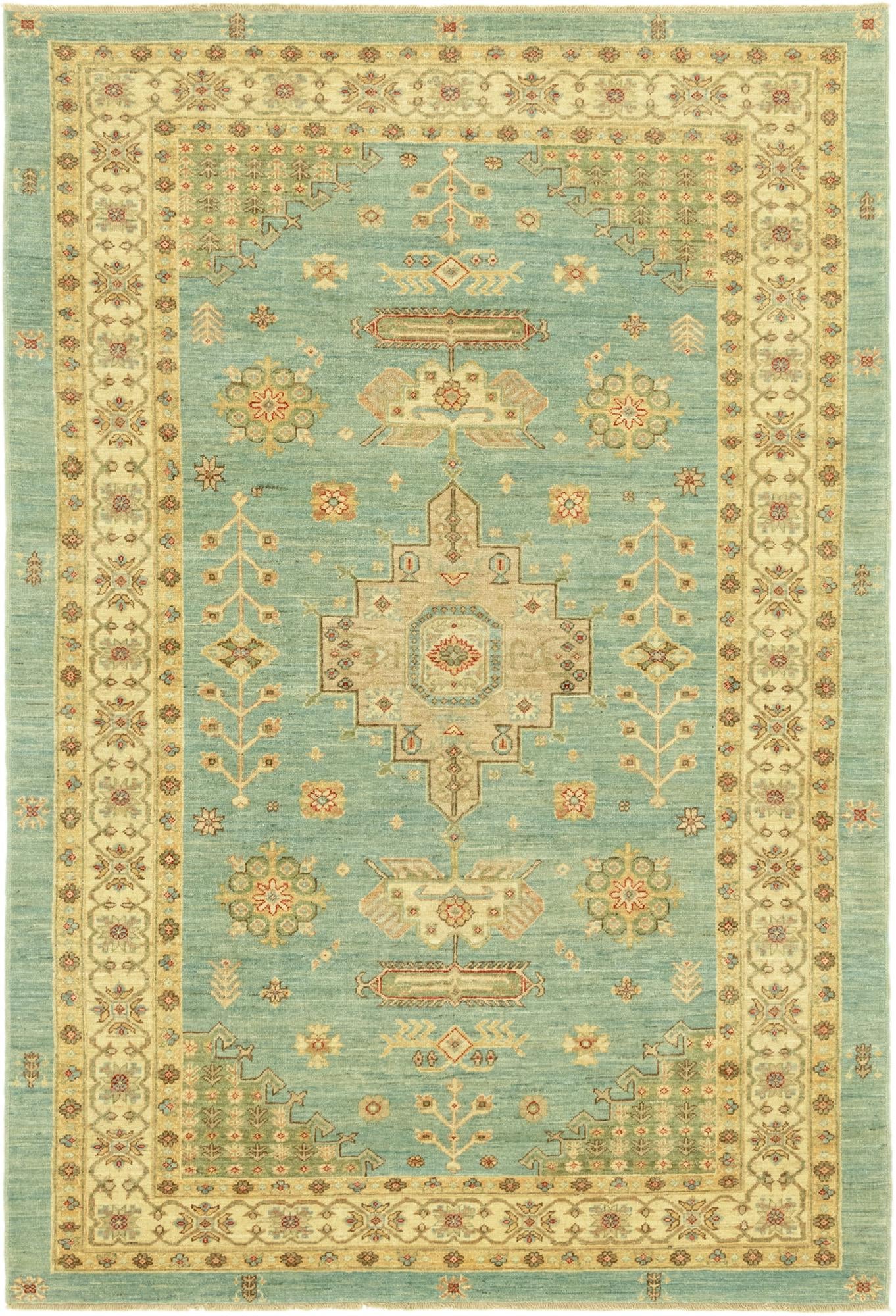 5' 8 x 8' Hand Knotted Peshawar Ziegler Rug