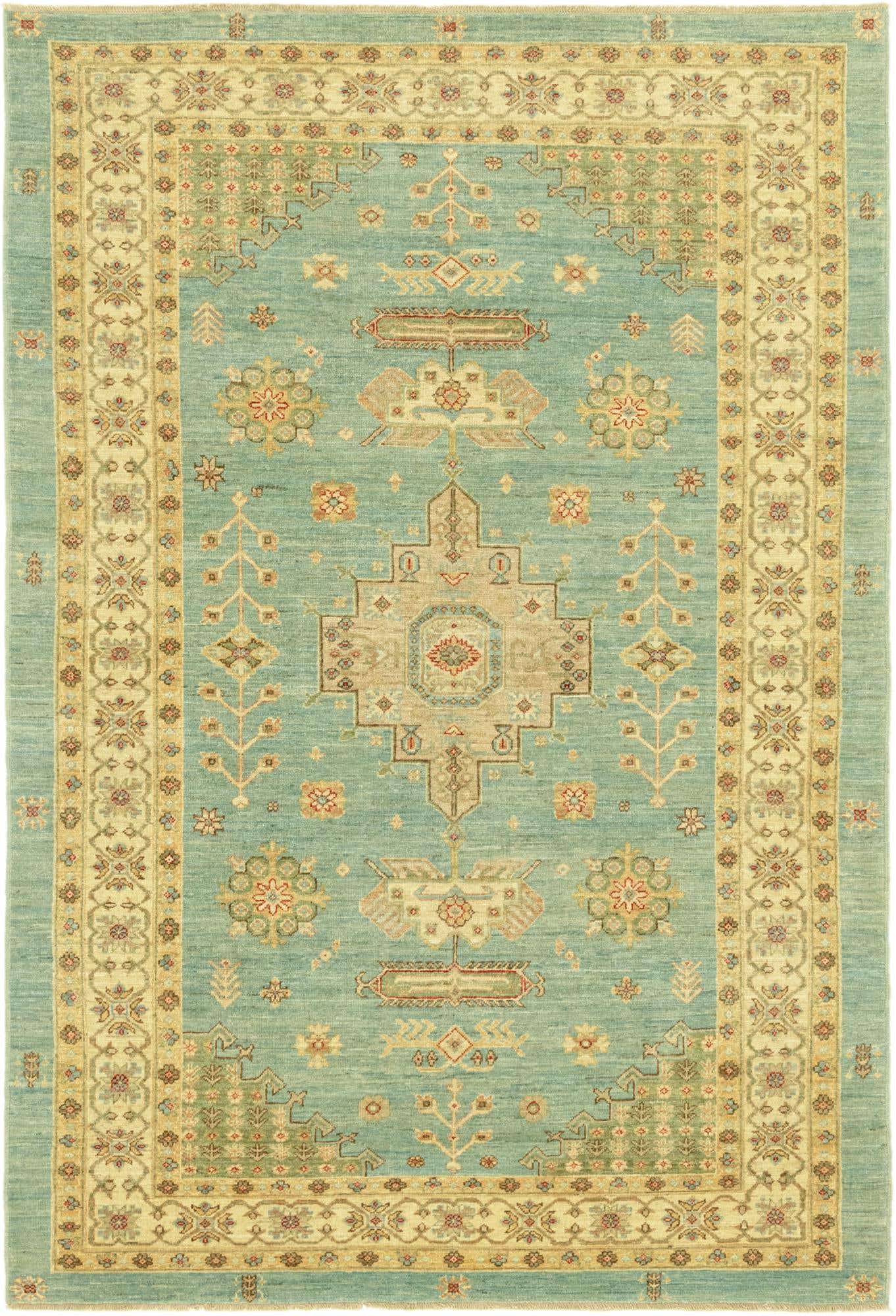5' 8 x 8' Hand Knotted Peshawar Ziegler Rug