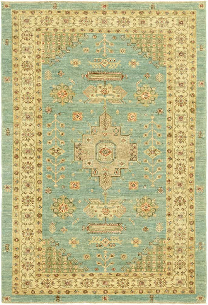 5' 8 x 8' Hand Knotted Peshawar Ziegler Rug