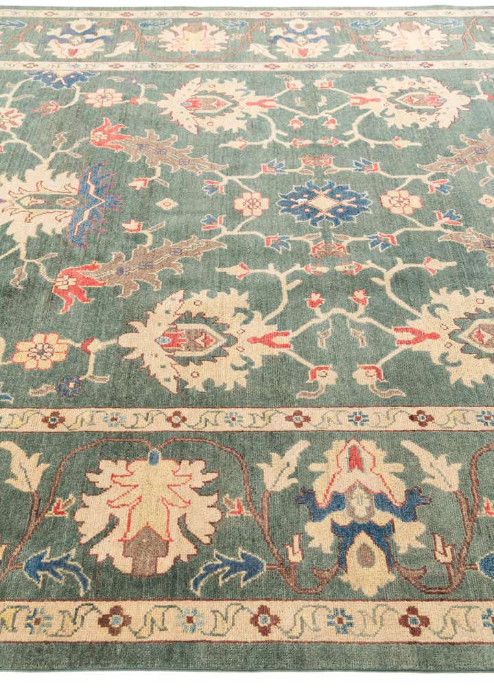 8' x 10' 9 Hand Knotted Peshawar Ziegler Rug