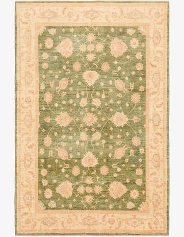 6' 9 x 10' 2 Hand Knotted Peshawar Ziegler Rug