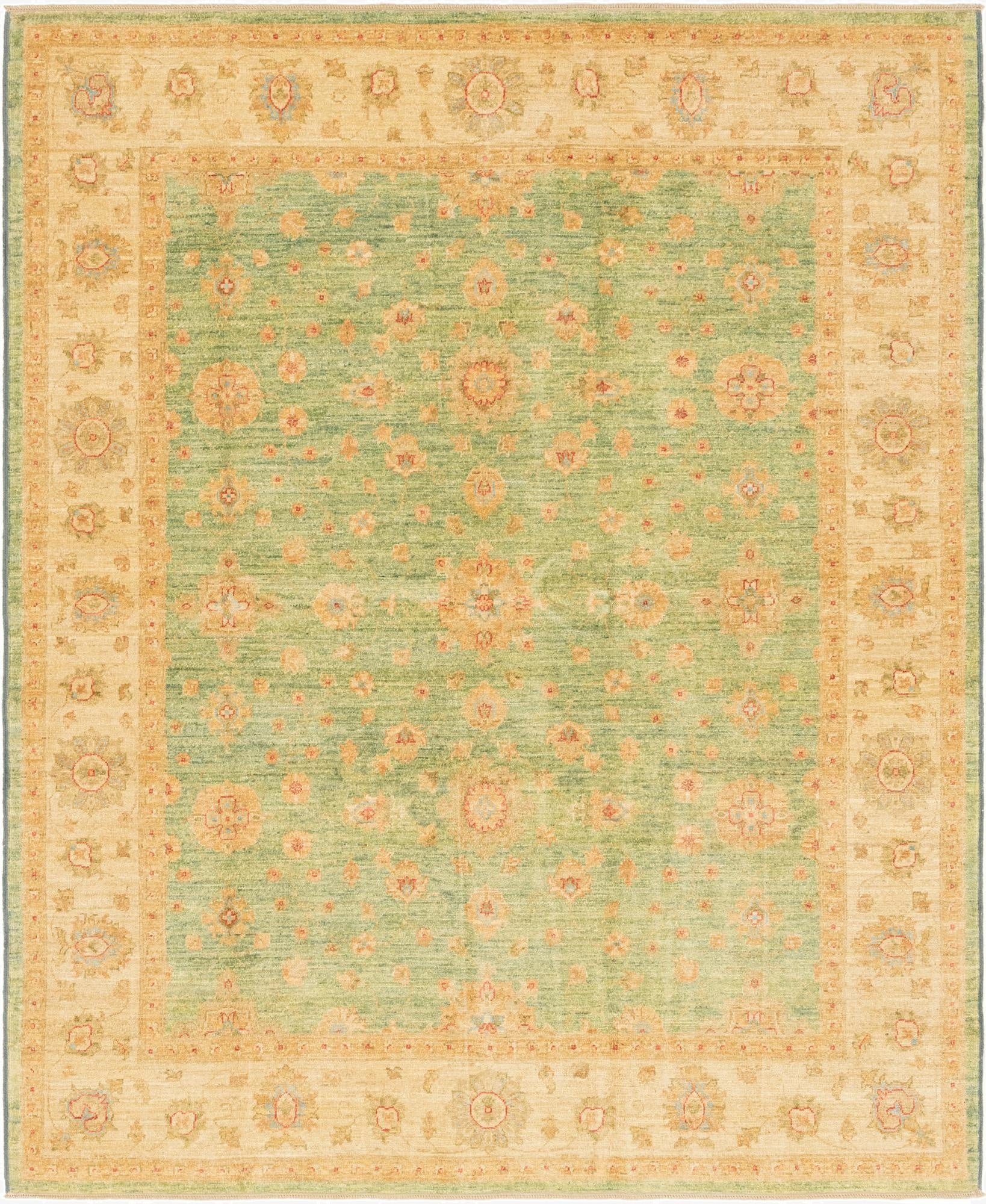 6' 9 x 8' 3  Hand Knotted Peshawar Ziegler Rug