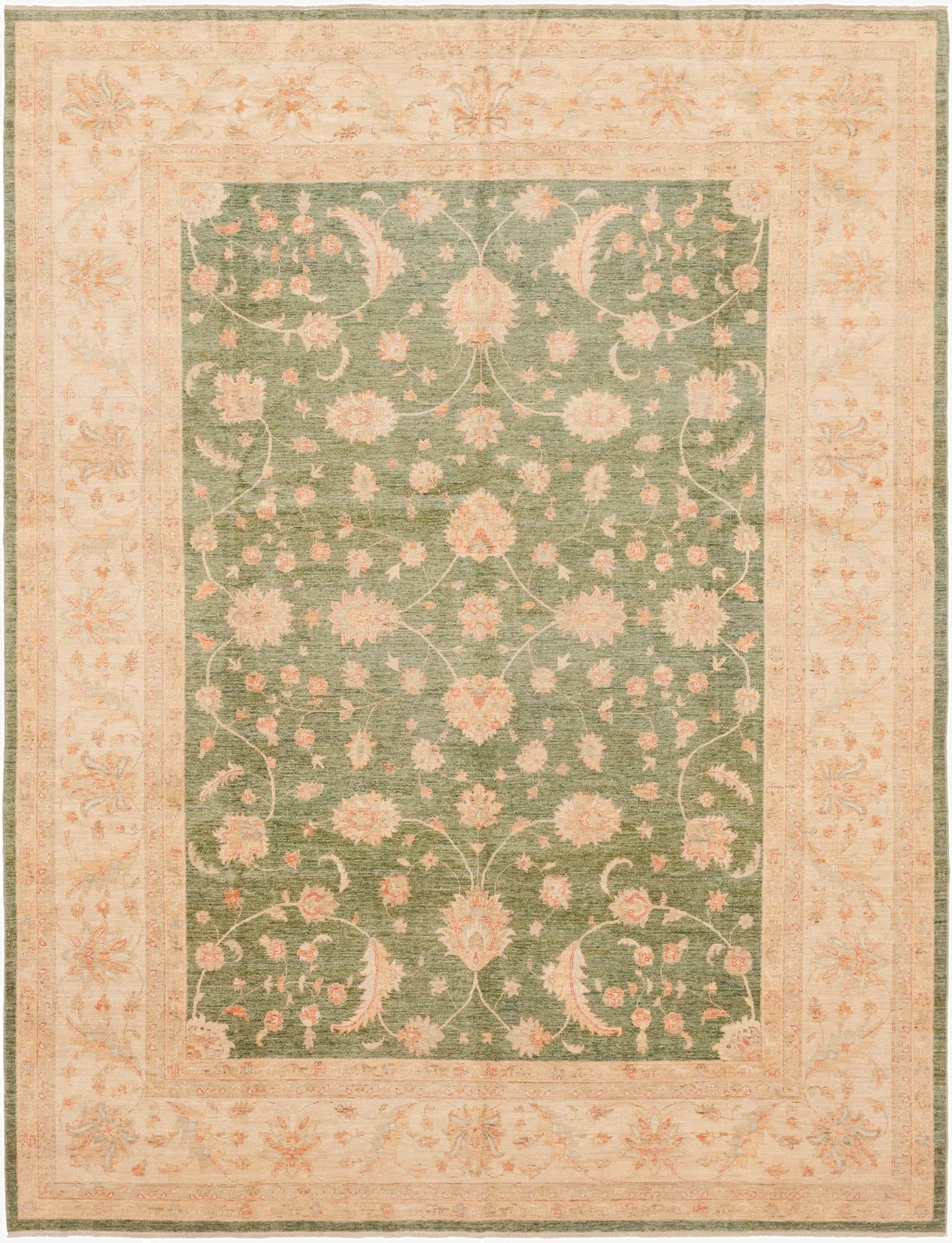 9' 11 x 12' 11  Hand Knotted Peshawar Ziegler Rug