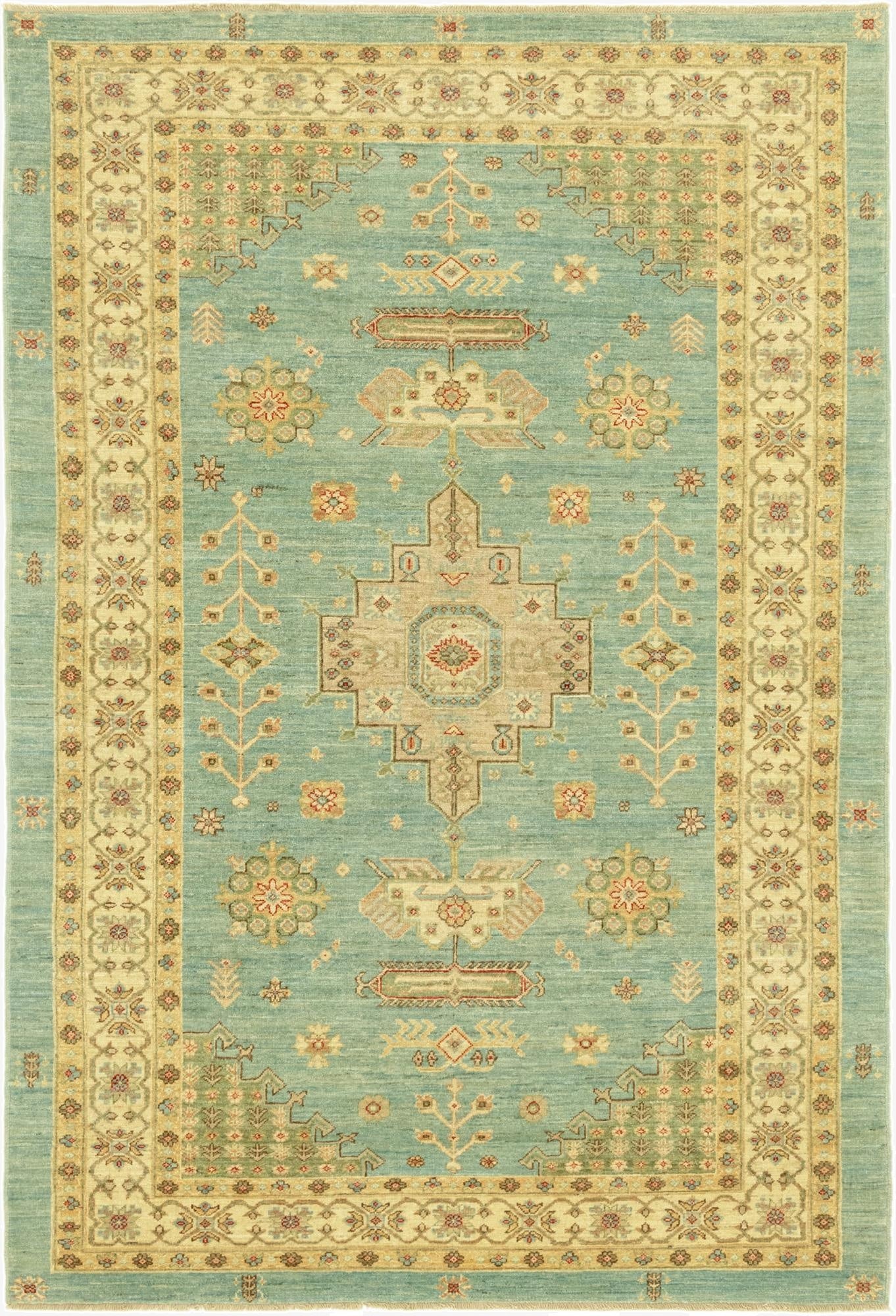 5' 8 x 8'  Hand Knotted Peshawar Ziegler Rug