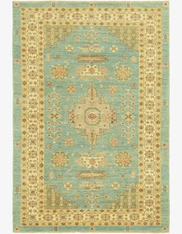 5' 8 x 8' Hand Knotted Peshawar Ziegler Rug