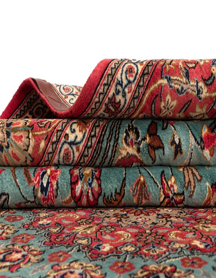 Detail image of 6' 8 x 9' 9  Hand Knotted Qom Persian Rug