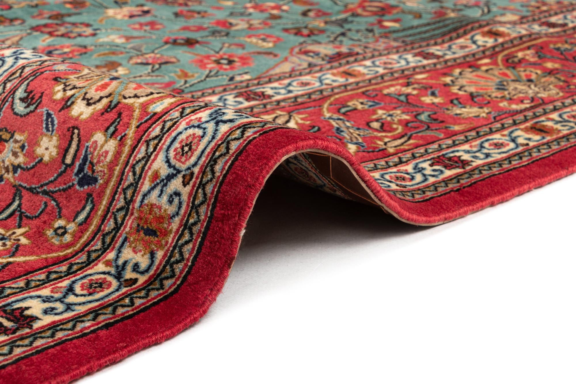 6' 8 x 9' 9 Hand Knotted Qom Persian Rug