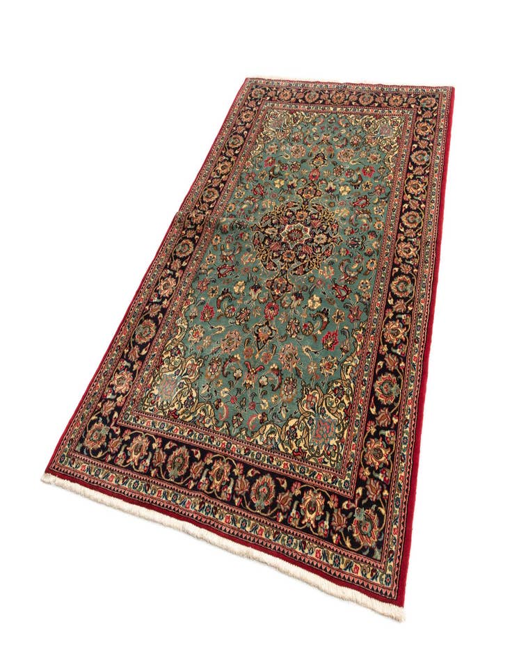 Detail image of 4' 8 x 7' 3  Hand Knotted Qom Persian Rug