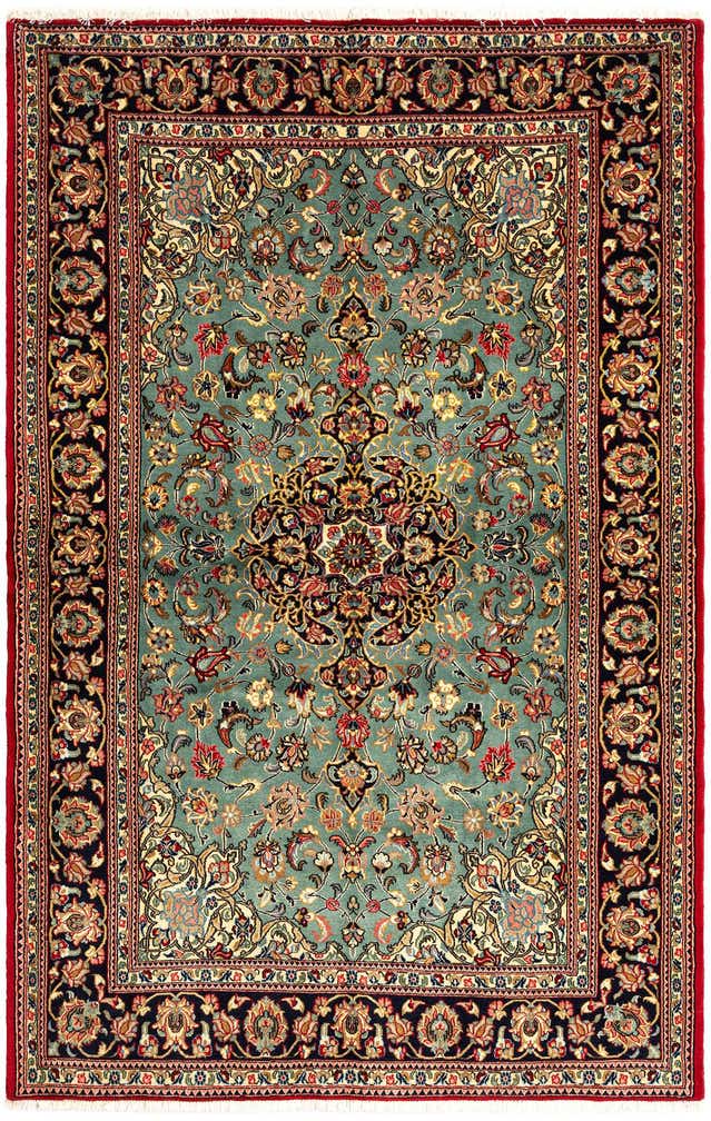 4' 8 x 7' 3 Hand Knotted Qom Persian Rug