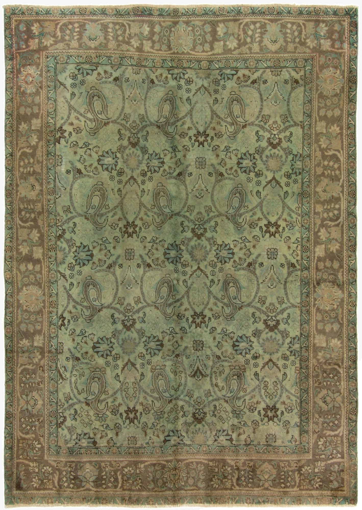 6' 8 x 9' 7  Hand Knotted Sarough Persian Wool Rug