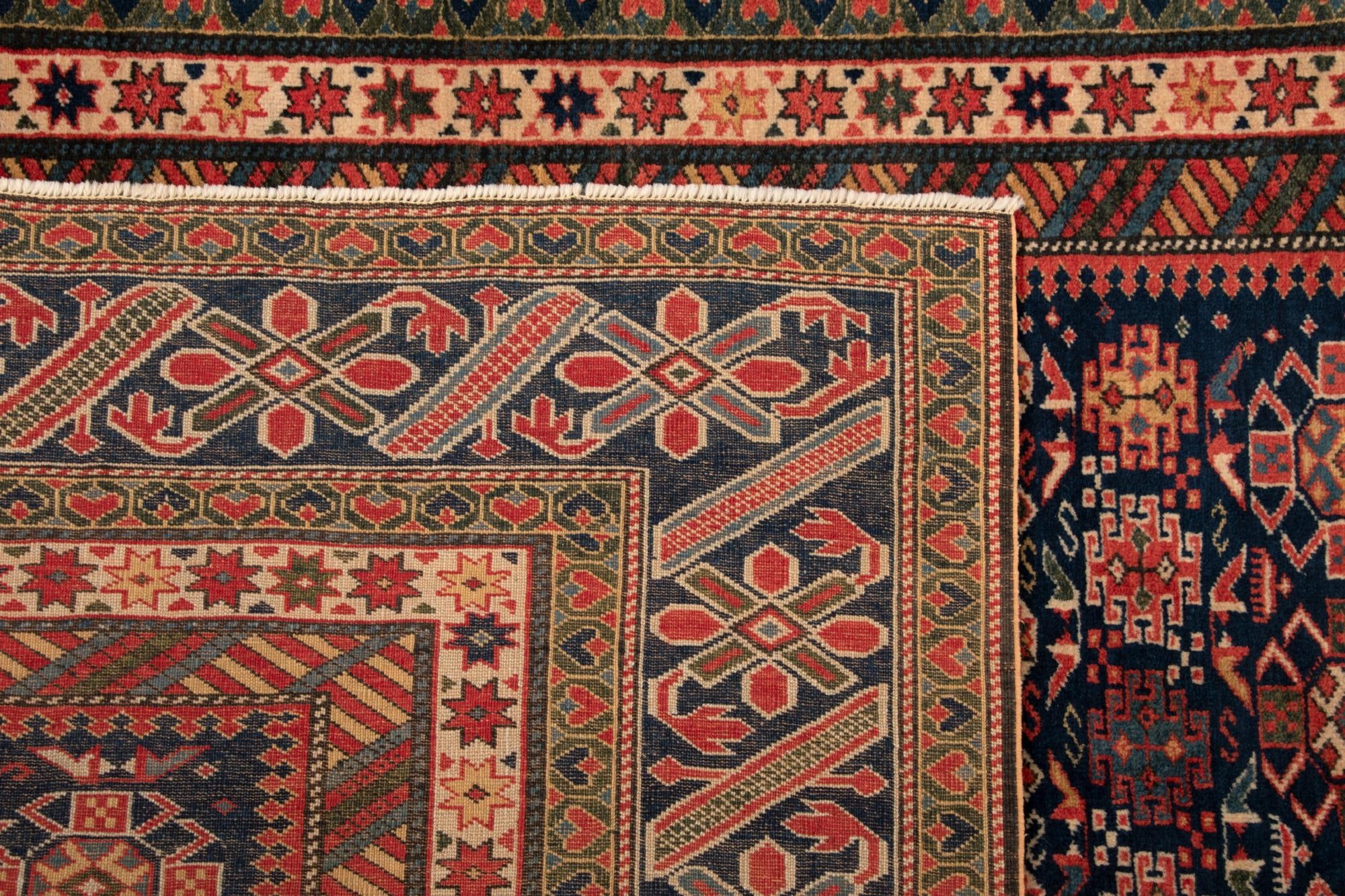 4' 9 x 6' 5 Hand Knotted Schirwan Rug